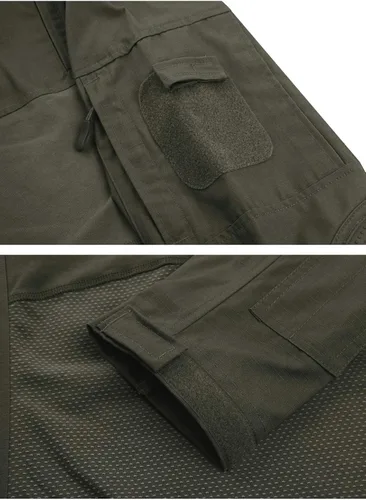 Vista 5 de CRYSULLY Camiseta militar para hombre manga larga con cremallera de 14