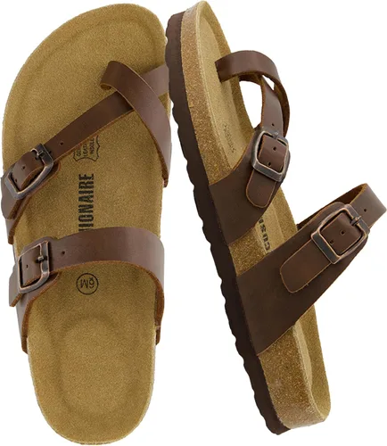 Vista 11 de CUSHIONAIRE Luna - Sandalias con plantilla de corcho para mujer con correas Negro