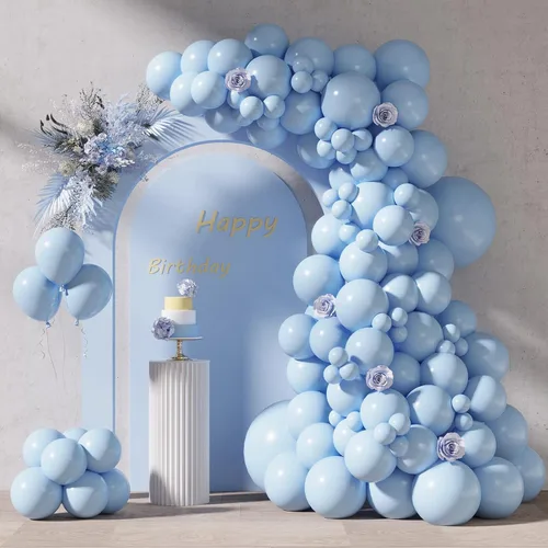 Vista 10 de RUBFAC Globos burdeos, 87 piezas de diferentes tamaños de 18, 12, 10, 5 pulgadas, kit de arco de globos de látex granate, guirnalda para cumpleaños