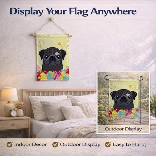 Vista 103 de Caroline's Treasures BB1923GF Bandera decorativa para jardín con diseño de Border Collie, para caza de huevos de Pascua, para jardín, jardín, patio