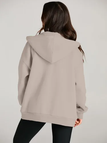 Vista 5 de EFAN lindas sudaderas con capucha para chica adolescente, chaqueta extragrande para el otoño, informales estilo año 2000 (Y2K), con cordón