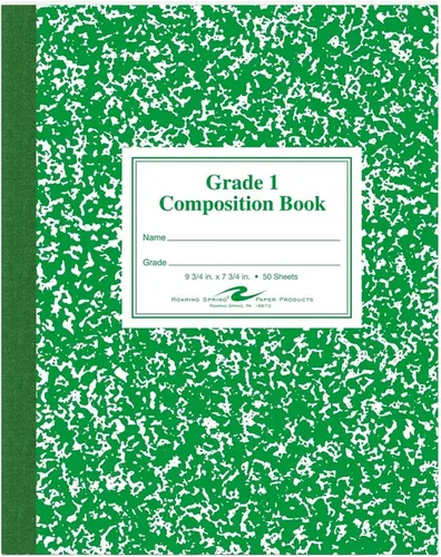 Vista 15 de Roaring Spring Libro de composición de productos de papel, grado 3 rayado, 50 hojas, 9-3/4 x 7-3/4 pulgadas, rojo (ROA77922)