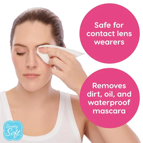 Vista 4 de Simply Soft - Toallitas desmaquillantes prémium de 25 unidades (2 paquetes abatibles), aroma cítrico, toallitas de maquillaje para pieles sensibles