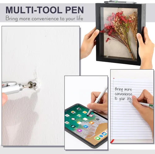 Vista 5 de Cuaderno impermeable de 24 piezas con juego de bolígrafos multiherramienta que incluye 3 x 5 bloc de notas de bolsillo en espiral superior y Gris