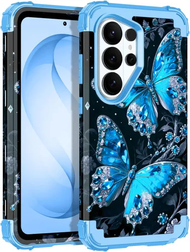 Vista 13 de LONTECT Funda para Galaxy S26 5G a prueba de golpes, 3 en 1, resistente y resistente, policarbonato duro+híbrida suave resistente de alto impacto