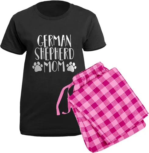 Vista 6 de CafePress Pijama oscuro de pastor alemán para mujer, ropa de dormir