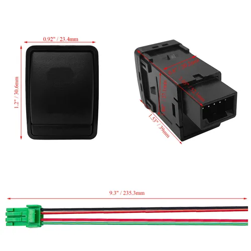 Vista 2 de Interruptor de botón para compresor de aire azul de 12 V para Nissan Qashqai Pathfinder R52 Navara NP300 X-Trail T32 Interruptor de consola