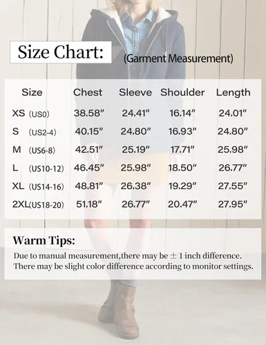 Vista 3 de Flygo Sudaderas con capucha de invierno para mujer, con cremallera, forro polar y forro de sherpa