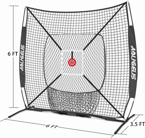 Vista 7 de 6'x6' Baseball Softball Practice Net with Strike Zone Target