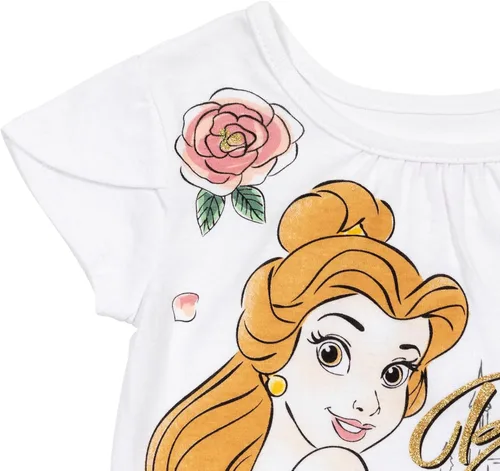 Vista 6 de Disney Princess Moana Frozen - Conjunto de 3 piezas de camiseta de tul con falda de malla y coletero para niñas pequeñas y grandes