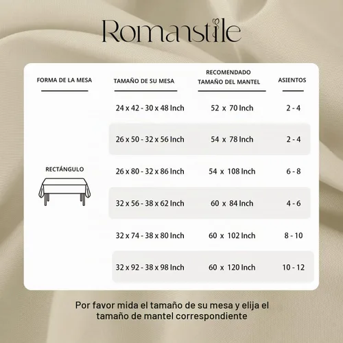 Vista 6 de Romanstile Mantel rectangular – Impermeable y resistente a las arrugas, mantel de poliéster lavable para cocina, comedor, fiesta, boda, uso en Beige