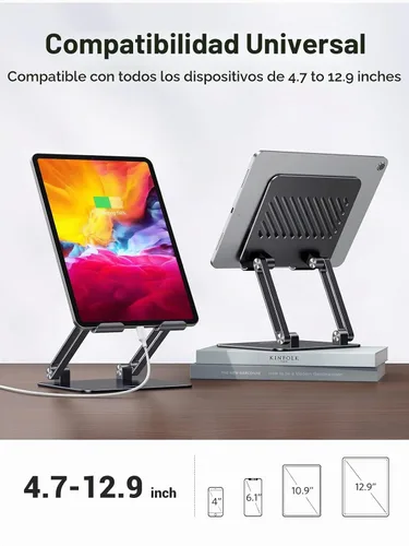 Vista 5 de UGREEN Soporte para Tableta para Escritorio con Doble Varilla de Soporte de Aluminio Ajustable Multi-Ángulo Accesorios de Oficina en Casa Compatible