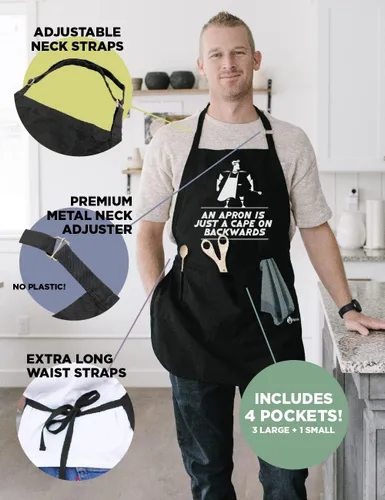 Vista 4 de ApronMen - Funny Apron For Men - BBQ Gifts for Men & Unique Gifts for Fathers - Mens Aprons for Grilling Un delantal es solo una capa