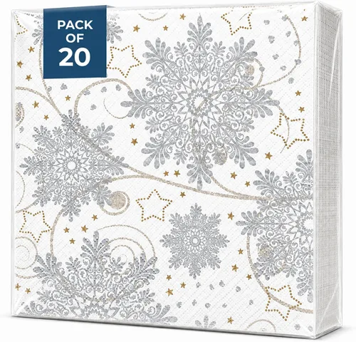 Vista 12 de AM Decor - 20 servilletas de papel de 3 capas de 3 capas para cenas de vacaciones, decoración Decoupage – 13 x 13 pulgadas (desplegada) luz de Luz