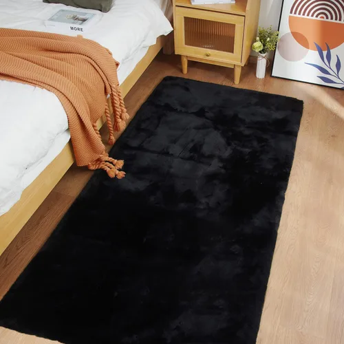 Vista 89 de Ghouse Alfombra ultrasuave de pelo sintético de conejo 2x3, alfombras lavables a máquina para dormitorio, alfombras esponjosas para sala de estar