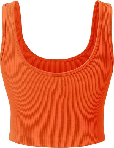 Vista 6 de Camiseta corta básica casual para mujer, sin mangas, para entrenamiento y yoga