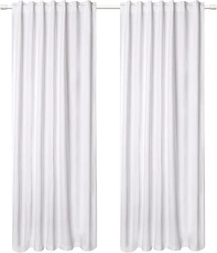 Vista 6 de Hausattire Cortinas de algodón de 50 x 84 pulgadas, juego de 2 paneles de cortina para ventana, pestaña inversa superior y pestaña trasera, cortinas