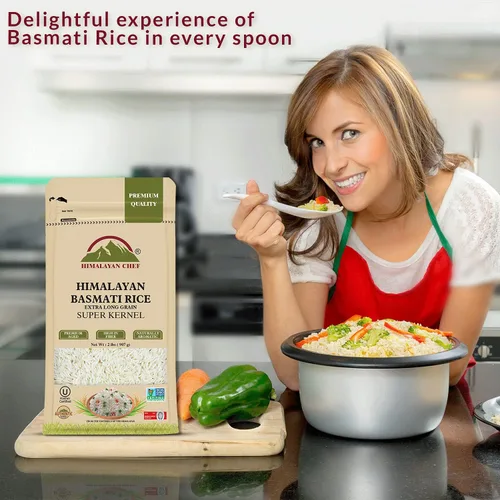 Vista 8 de Himalayan chef Arroz Basmati Blanco 2 lbs (Paquete de 2)