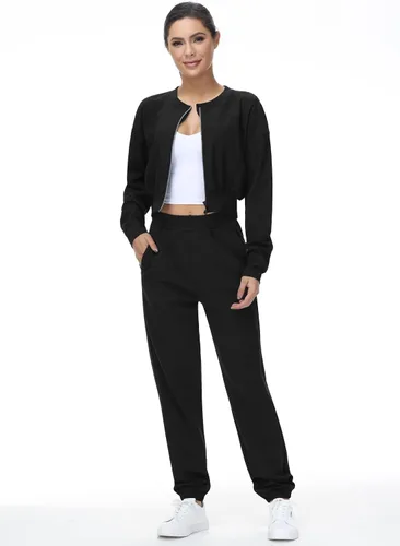 Vista 5 de THE GYM PEOPLE Pantalones deportivos holgados con parte inferior de cincha para mujer, pantalones de entrenamiento ligeros con bolsillos