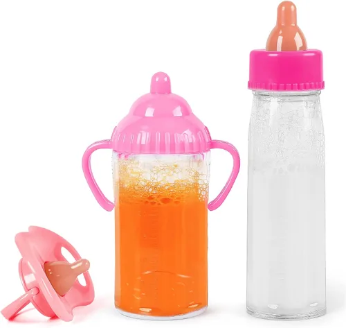 Vista 7 de Vollence Biberones mágicos de muñeca de bebé, muñeca mágica que desaparece leche y jugo, accesorios de muñeca de bebé, juguetes de alimentación