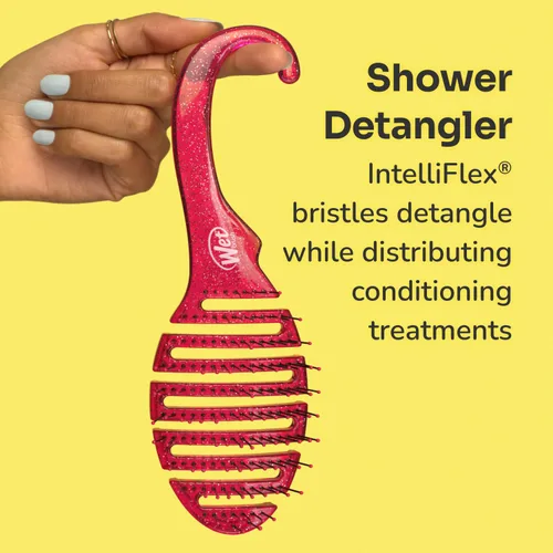 Vista 10 de Wet Brush Cepillo de ducha desenredante para el cabello – Cerdas exclusivas IntelliFlex ultra suaves – Minimiza el dolor y protege contra puntas