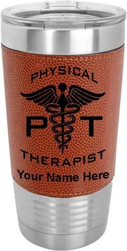 Vista 12 de LaserGram Taza aislada al vacío de 20 onzas, fisioterapeuta PT, grabado personalizado incluido (piel sintética, estilo béisbol)