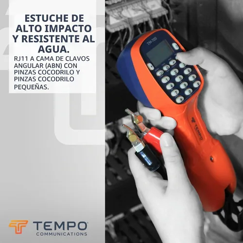 Vista 5 de TEMPO Communications TM-500 - Juego de prueba telefónica compatible con DSL, juego de prueba de Lineman con auriculares, marcación de tono y pulso
