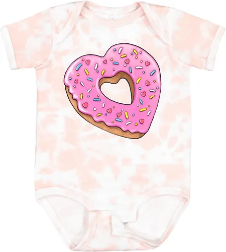 Vista 24 de inktastic Body de bebé con forma de corazón con glaseado rosa y chispas