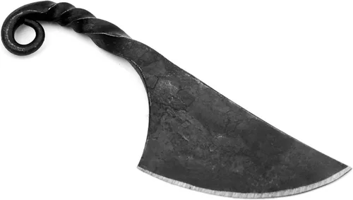 Vista 12 de Armory Replicas Navaja de bolsillo celta con funda de cuero - Cuchillo vintage de hoja fija - Réplica medieval forjada a mano Celta - Funda Negra