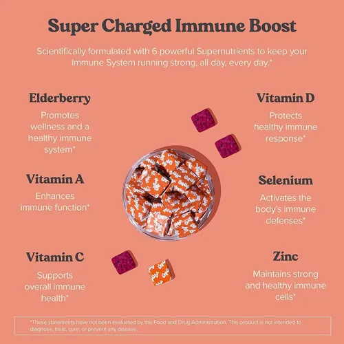 Vista 2 de CHEWSY Suplemento de apoyo inmunológico 6 en 1 con sabor a fruta + masticables multivitamínicos para mujer + masticables de sueño tranquilo +
