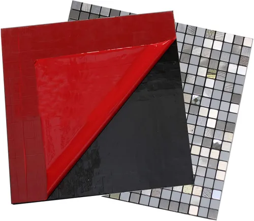 Vista 4 de 10 hojas autoadhesivas de mosaico de aluminio para despegar y pegar, paneles de pared 3D para cocina y baño (12 x 12 pulgadas, bronce)
