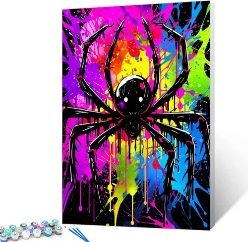 Vista 23 de Tucocoo Kit de pintura por números de lobo colorido, lienzo de 16 x 20 pulgadas, pintura al óleo digital para adultos con pinceles y pigmento Obras