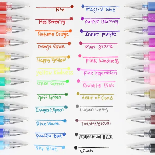 Vista 5 de Think2 - Juego de bolígrafos de gel de color para adolescentes y adultos. Perfecto para dibujar, diario, garabatear, álbumes de recortes