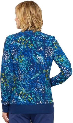 Vista 3 de Cherokee Flexibles Women Warm Up Scrubs Jacket Zip Front Knit Panel CK308