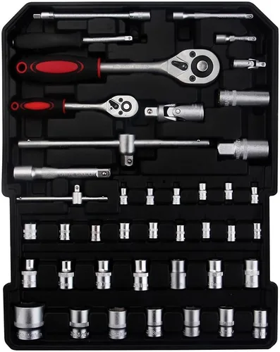 Vista 7 de TUFFIOM Caja de herramientas con herramientas 799pcs conjunto de herramientas para el hogar con caja de aluminio de la carretilla, kit