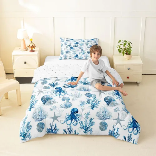 Vista 80 de Juego de edredón Lake Home Camper tamaño King, juego de ropa de cama náutica con ancla para niños, niñas, niños, adultos, decoración de dormitorio