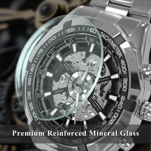 Vista 5 de Gute Relojes para hombre, esqueleto mecánico, de acero inoxidable, impermeable, automático, reloj de pulsera steampunk con esfera X de lujo