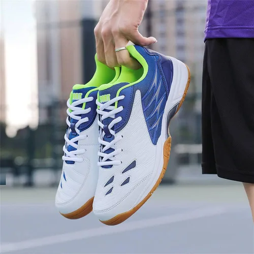 Vista 2 de GEXECEUSS Zapatos de bádminton para hombre y mujer, ligeros, antideslizantes, tenis de mesa, tenis de voleibol de pickleball de caña baja, tenis
