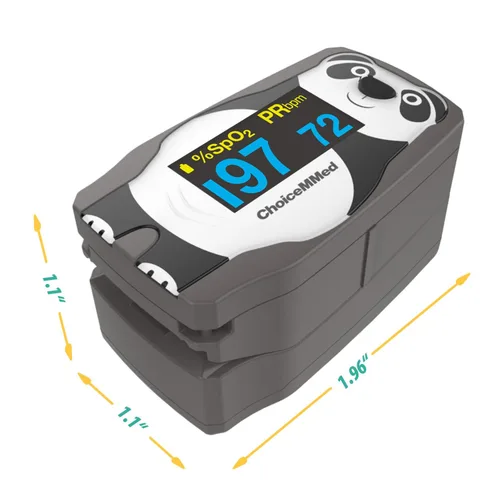 Vista 6 de CHOICEMMED OLED Panda Pulsioxímetro Pediátrico de Dedo – Oxímetro de Pulso SP02 para Niños – Monitor de Saturación de Oxígeno en Sangre para Niños