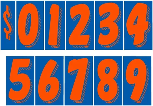 Vista 14 de EZ Line Calcomanías de vinilo para parabrisas de automóviles, calcomanías de números grandes, 13 docenas de suministros para concesionarios