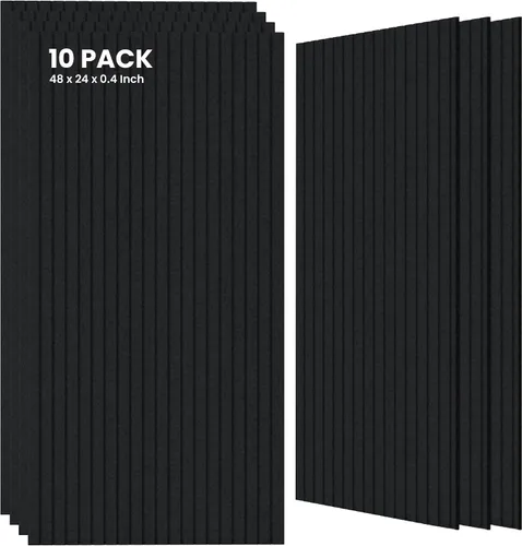 Vista 32 de TO-TH Juego de 4 paneles de pared insonorizados de 47.2 x 23.6 pulgadas con aspecto de madera, absorben el sonido, paneles acústicos grandes