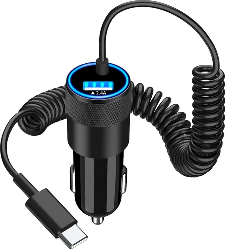 Vista 21 de Cargador de coche para iPhone con certificación MFi de Apple de carga rápida + cable Lightning de 6 pies Caiinei 4.8A Car Phone Charger Dual USB