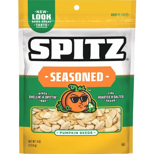 Vista 7 de Spitz Semillas de calabaza, pimienta agrietada, bolsa de aperitivos de 4 onzas