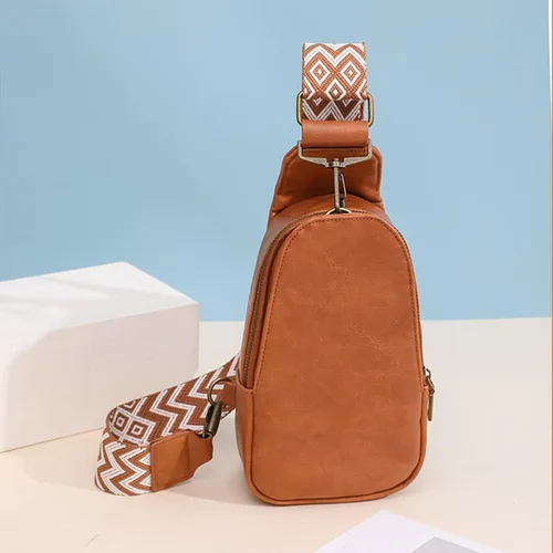 Vista 3 de Bolso bandolera para mujer, bolso cruzado de cuero de moda, bolso de mensajero, bolso de mano para mujer, tamaño mediano, color marrón