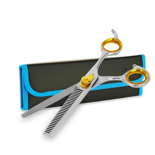 Vista 12 de SHARF Gold Touch Barber - Tijeras de peluquería de acero inoxidable japonés 440c de 6.5 pulgadas, tijeras de peluquero profesionales para hombres