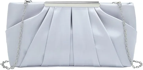 Vista 2 de CHARMING TAILOR Bolso de noche elegante plisado de satén formal simple y elegante para mujer