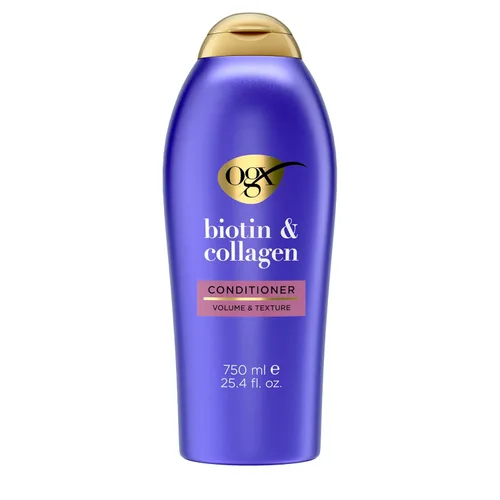 Vista 11 de OGX Acondicionador Voluminizador Espeso y Abundante + Biotina y Colágeno, Acondicionador Enriquecido con Nutrientes con Biotina Vitamina B7 que