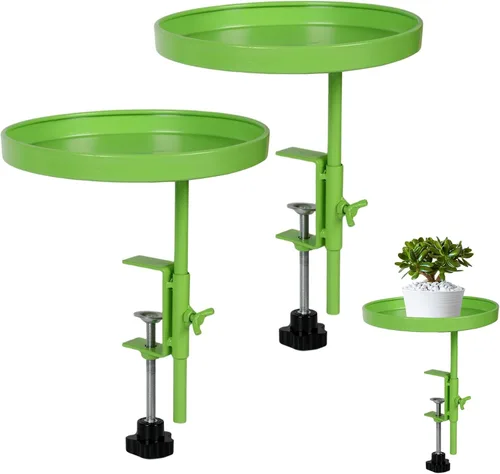 Vista 8 de AQQHSAIN 2 bandejas de abrazadera para alféizar de ventana, estantes de metal ajustables para plantas, soporte de 7.9 pulgadas, estantes flotantes