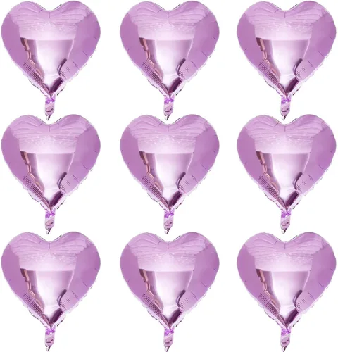 Vista 9 de Lovoir 10 globos de aluminio con forma de corazón azul bebé de 18 pulgadas, globos de amor para el día de San Valentín, cumpleaños, fiestas, bodas