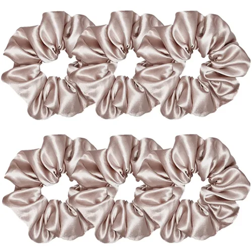 Vista 8 de 6 coleteros de seda satinada – Ligas suaves para el cabello, bandas para el cabello de moda, lazos, pulseras elásticas y soportes para cola